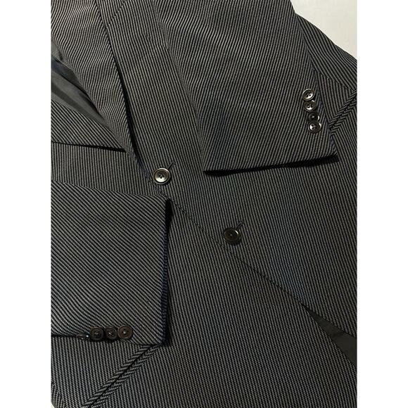 Vtg Armani Collezioni 42R 36x27 Black Gray Micro Birdseye Twill Designer Suit - Picture 6 of 16